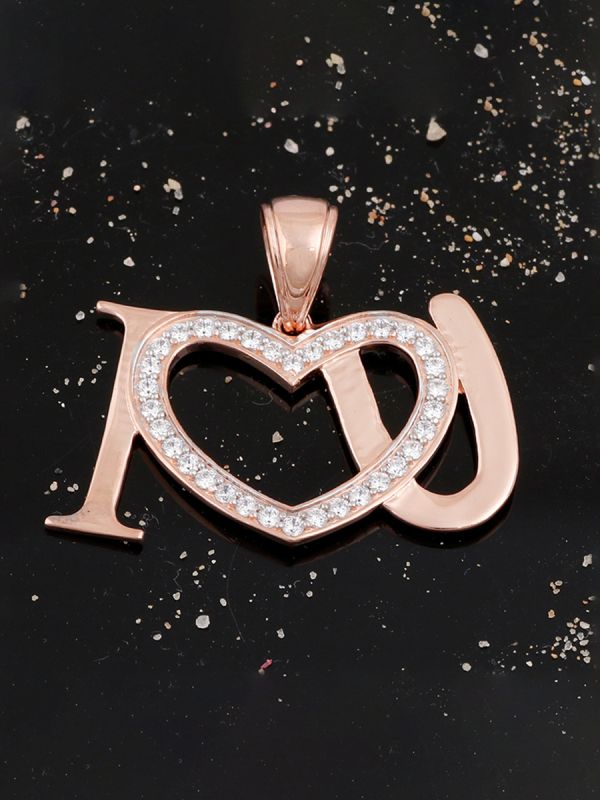 Silgo 925 Sterling Cubic Zirconia Rose Gold Plated Women Pendant for Gift