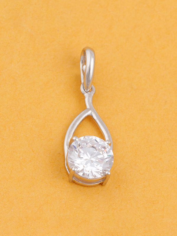 925 Sterling Silver Rhodium Plated Cubic Zirconia Anniversary Women Pendant