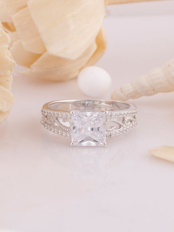 Women's silver store engagement rings